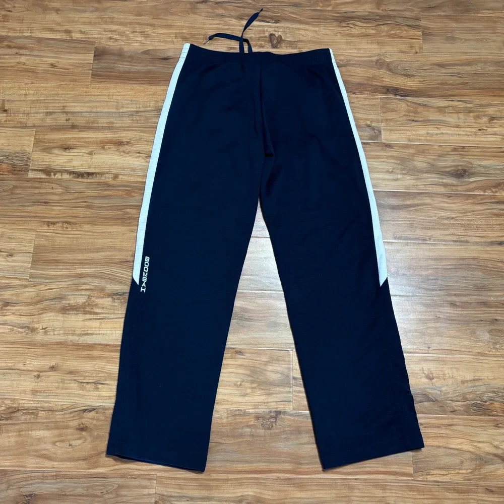 BOOMBAH Athletic Pants Track Warm‎ Up Side Stripe Navy Blue Mens Size M